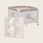 Tarc de joaca copii, Lionelo, Bonnie, Pana la 15 kg, 100 x 100 cm, Pliere compacta, Include geanta de transport, Din plasa, Cu intrare laterala cu fermoar, Cu roti, Cu salteluta din spuma, Conform cu EN12227, Bej - 17