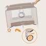 Tarc de joaca copii, Lionelo, Bonnie, Pana la 15 kg, 100 x 100 cm, Pliere compacta, Include geanta de transport, Din plasa, Cu intrare laterala cu fermoar, Cu roti, Cu salteluta din spuma, Conform cu EN12227, Bej - 18