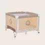 Tarc de joaca copii, Lionelo, Bonnie, Pana la 15 kg, 100 x 100 cm, Pliere compacta, Include geanta de transport, Din plasa, Cu intrare laterala cu fermoar, Cu roti, Cu salteluta din spuma, Conform cu EN12227, Bej - 19