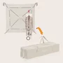 Tarc de joaca copii, Lionelo, Bonnie, Pana la 15 kg, 100 x 100 cm, Pliere compacta, Include geanta de transport, Din plasa, Cu intrare laterala cu fermoar, Cu roti, Cu salteluta din spuma, Conform cu EN12227, Bej - 21