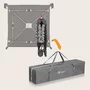Tarc de joaca copii, Lionelo, Bonnie, Pana la 15 kg, 100 x 100 cm, Pliere compacta, Include geanta de transport, Din plasa, Cu intrare laterala cu fermoar, Cu roti, Cu salteluta din spuma, Conform cu EN12227, Gri inchis - 21