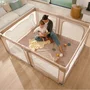 Tarc de joaca copii, Lionelo, Florence Easy Fold, 150 x 180 x 75 cm, Pliere, depliere automata, Include geanta de transport, Din plasa, Cu doua intrari laterale, 0-48 luni, Conform cu EN12227, Bej - 16