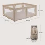 Tarc de joaca copii, Lionelo, Florence Easy Fold, 150 x 180 x 75 cm, Pliere, depliere automata, Include geanta de transport, Din plasa, Cu doua intrari laterale, 0-48 luni, Conform cu EN12227, Bej - 25