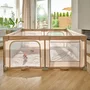 Tarc de joaca copii, Lionelo, Florence Easy Fold, 150 x 180 x 75 cm, Pliere, depliere automata, Include geanta de transport, Din plasa, Cu doua intrari laterale, 0-48 luni, Conform cu EN12227, Bej - 26