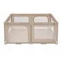Tarc de joaca copii, Lionelo, Florence Easy Fold, 150 x 180 x 75 cm, Pliere, depliere automata, Include geanta de transport, Din plasa, Cu doua intrari laterale, 0-48 luni, Conform cu EN12227, Bej - 6