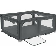 Tarc de joaca copii, Lionelo, Florence Easy Fold, 150 x 180 x 75 cm, Pliere, depliere automata, Include geanta de transport, Din plasa, Cu doua intrari laterale, 0-48 luni, Conform cu EN12227, Gri