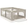 Tarc de joaca copii, Lionelo, Willow, 127 x 187 cm, Pliere compacta, Include geanta de transport, Din plasa, Cu doua intrari laterale si fermoar, Cu ventuze pentru stabilitate, Conform cu EN 12227:2010, Bej - 1