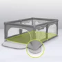 Tarc de joaca copii, Lionelo, Willow, 127 x 187 cm, Pliere compacta, Include geanta de transport, Din plasa, Cu doua intrari laterale si fermoar, Cu ventuze pentru stabilitate, Conform cu EN 12227:2010, Bej - 18