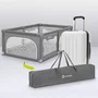 Tarc de joaca copii, Lionelo, Willow, 127 x 187 cm, Pliere compacta, Include geanta de transport, Din plasa, Cu doua intrari laterale si fermoar, Cu ventuze pentru stabilitate, Conform cu EN 12227:2010, Bej - 19