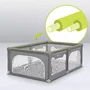 Tarc de joaca copii, Lionelo, Willow, 127 x 187 cm, Pliere compacta, Include geanta de transport, Din plasa, Cu doua intrari laterale si fermoar, Cu ventuze pentru stabilitate, Conform cu EN 12227:2010, Bej - 20