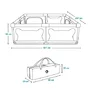 Tarc de joaca copii, Lionelo, Willow XL,180 x 200 cm, Pliere compacta, Include geanta de transport, Din plasa, Cu doua intrari laterale si fermoar, Cu ventuze pentru stabilitate, Conform cu EN 12227:2010, Gri - 31