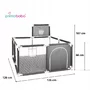 Tarc de joaca copii, Primabobo, 126 x 126 cm, Pliere compacta, Include cos de baschet, Din plasa, Cu intrare laterale si fermoar, Cu ventuze pentru stabilitate, Gri - 6