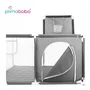 Tarc de joaca copii, Primabobo, 126 x 126 cm, Pliere compacta, Include cos de baschet, Din plasa, Cu intrare laterale si fermoar, Cu ventuze pentru stabilitate, Gri - 4