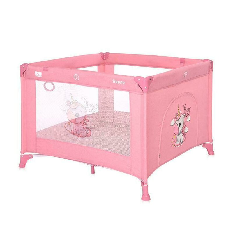 Lorelli - tarc de joaca happy game zone velvet din metal, 94x94 cm, roz