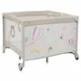 Tarc de joaca, Lionelo, Mille Plus, Pliabil, Include saltea cu densitate T25, 4 jucarii cu velcro, Manere textile, Geanta de transport, Cu roti si inchidere laterala, Pereti din plasa pentru vizibilitate si aerisire, 100 x 100 x 77 cm, Bej