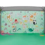 Tarc de joaca, Lionelo, Mille Plus, Pliabil, Include saltea cu densitate T25, 4 jucarii cu velcro, Manere textile, Geanta de transport, Cu roti si inchidere laterala, Pereti din plasa pentru vizibilitate si aerisire, 100 x 100 x 77 cm, Verde - 12