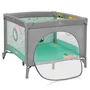 Tarc de joaca, Lionelo, Mille Plus, Pliabil, Include saltea cu densitate T25, 4 jucarii cu velcro, Manere textile, Geanta de transport, Cu roti si inchidere laterala, Pereti din plasa pentru vizibilitate si aerisire, 100 x 100 x 77 cm, Verde - 3