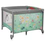 Tarc de joaca, Lionelo, Mille Plus, Pliabil, Include saltea cu densitate T25, 4 jucarii cu velcro, Manere textile, Geanta de transport, Cu roti si inchidere laterala, Pereti din plasa pentru vizibilitate si aerisire, 100 x 100 x 77 cm, Verde - 1