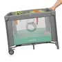 Tarc de joaca, Lionelo, Mille Plus, Pliabil, Include saltea cu densitate T25, 4 jucarii cu velcro, Manere textile, Geanta de transport, Cu roti si inchidere laterala, Pereti din plasa pentru vizibilitate si aerisire, 100 x 100 x 77 cm, Verde - 9