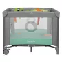 Tarc de joaca, Lionelo, Mille Plus, Pliabil, Include saltea cu densitate T25, 4 jucarii cu velcro, Manere textile, Geanta de transport, Cu roti si inchidere laterala, Pereti din plasa pentru vizibilitate si aerisire, 100 x 100 x 77 cm, Verde - 8