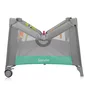 Tarc de joaca, Lionelo, Mille Plus, Pliabil, Include saltea cu densitate T25, 4 jucarii cu velcro, Manere textile, Geanta de transport, Cu roti si inchidere laterala, Pereti din plasa pentru vizibilitate si aerisire, 100 x 100 x 77 cm, Verde - 10
