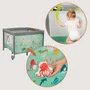 Tarc de joaca, Lionelo, Mille Plus, Pliabil, Include saltea cu densitate T25, 4 jucarii cu velcro, Manere textile, Geanta de transport, Cu roti si inchidere laterala, Pereti din plasa pentru vizibilitate si aerisire, 100 x 100 x 77 cm, Verde - 21