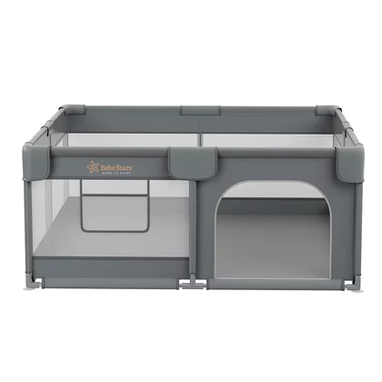 Tarc de joaca pentru bebelusi, Bebe Stars, Playzen, 150x150 cm, Gri