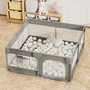 Tarc de joaca pentru bebelusi, Bebe Stars, Playzen, 150x150 cm, Gri - 6