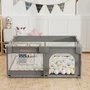 Tarc de joaca pentru bebelusi, Bebe Stars, Playzen, 150x150 cm, Gri - 7