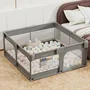 Tarc de joaca pentru bebelusi, Bebe Stars, Playzen, 150x150 cm, Gri - 11
