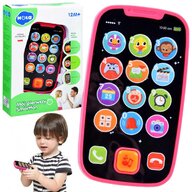 Telefon mobil interactiv, Jokomisiada, Pentru copii, Cu functii multiple, Cu sunete si lumini, Cu taste mari, vizibile si usor de accesat, 12,5x7x2 cm, 12 luni+, Pink