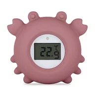 Temometru digital, Petite&Mars, Crabul Caleb, Multifunctional, Ecran usor de citit, Valoare precisa, Silicon Sigur, Avertizare temperatura, 0 luni+, Roz
