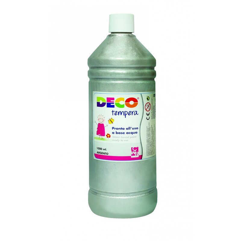 Cwr - vopsea tempera deco 1000 ml, argintiu
