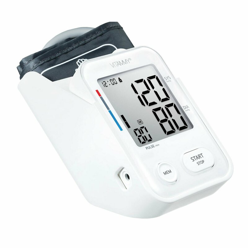 Vitammy - tensiometru electronic de brat next 3, mufa usb, detectie miscarea corpului, memorare 2 utilizatori, manseta 22-40 cm, alb