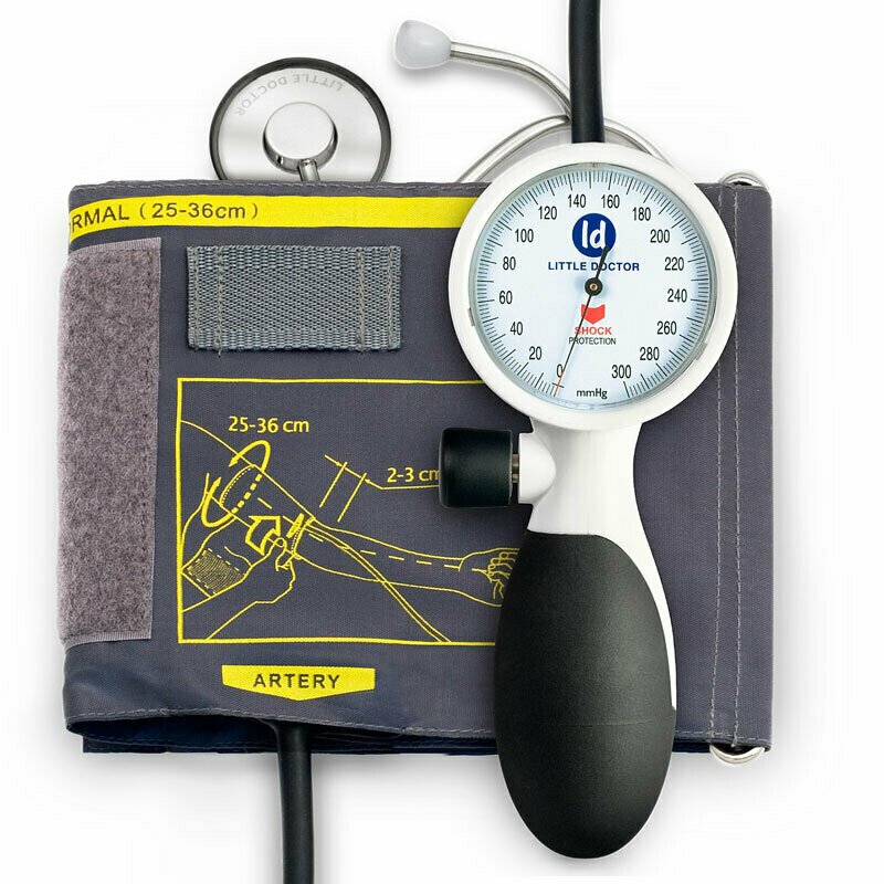 Little doctor - tensiometru mecanic de brat ld 91, profesional, rezistent la socuri, stetoscop inclus