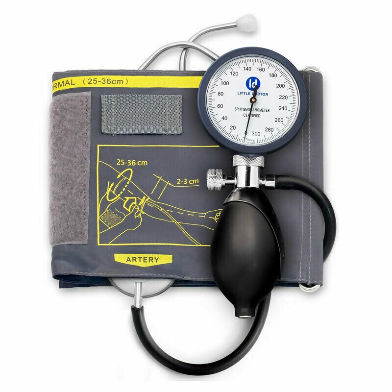 Little doctor - tensiometru mecanic ld 81, stetoscop inclus, manometru mare, spatiu pentru stetoscop, utilizare stanga-dreapta
