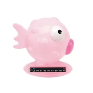 Termometru de baie pestisor, Chicco, Cu banda termosensibila, Plutitor, Interval masurare 32-40 grade Celsius, Utilizabil si ca jucarie de baie, 0 luni+, Roz