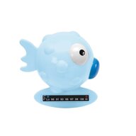 Termometru de baie pestisor, Chicco, Cu banda termosensibila, Plutitor, Interval masurare 32-40 grade Celsius, Utilizabil si ca jucarie de baie, 0 luni+, Albastru