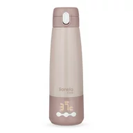 Termos inteligent cu incalzire, Lionelo, ThermUp Bottle, Incalzeste in 3.5 min, Mentine temperatura pana la 20 h, Constructie vidata cu 5 straturi, Capacitate 350 ml, USB-C, 5 setari de temperatura: 37-55°C, Roz nude