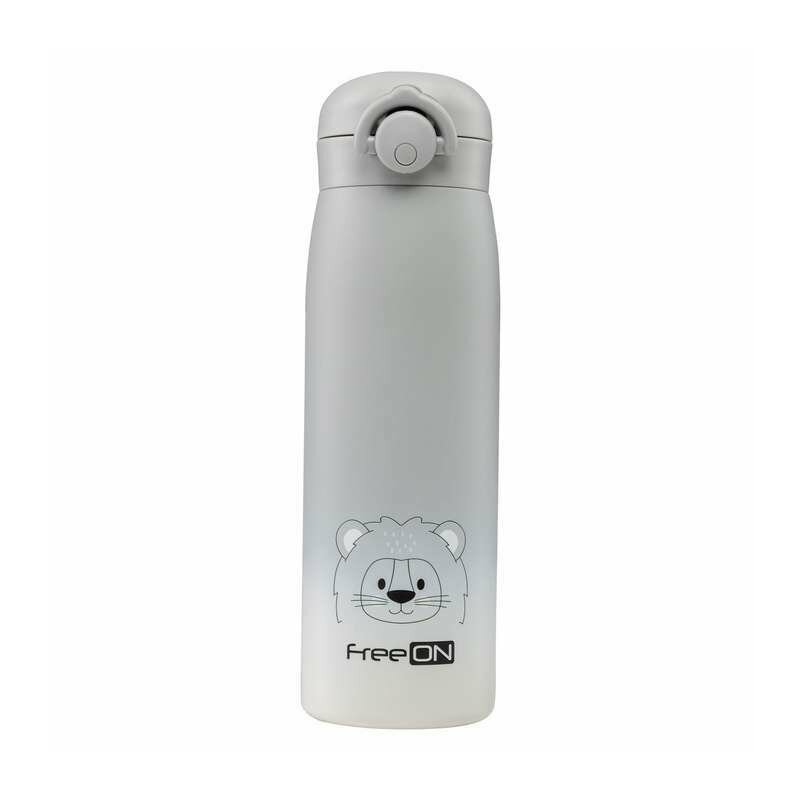 Termos lichide, FreeON, Din otel inoxidabil, Cu mentinere de temperatura de pana la 12 ore, 480 ml, Grey