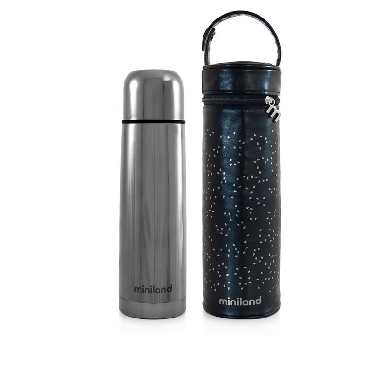 Termos pentru lichide, 500 ml, cu efect cromat si gentuta izoterma, silver, miniland