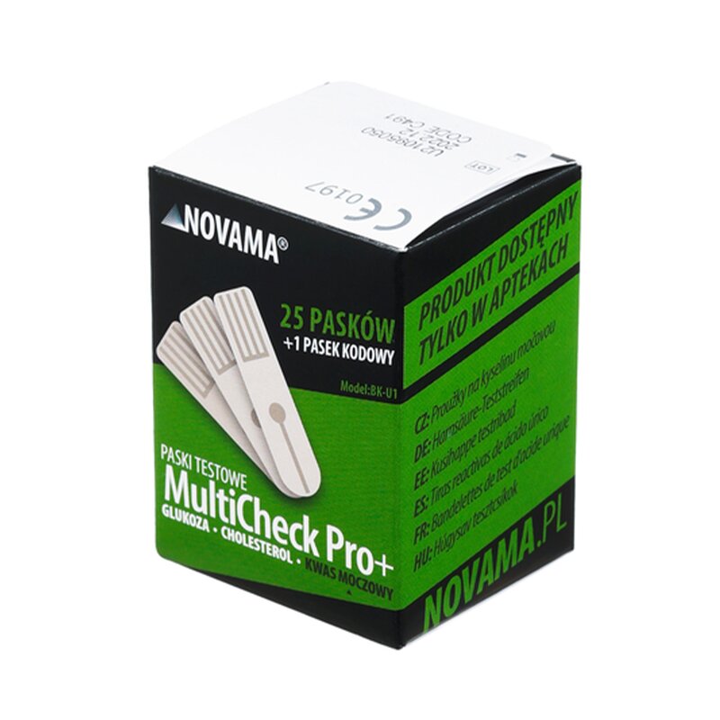 Novama - teste de acid uric pentru multicheck pro+, bk-u1, 25 teste/ cutie