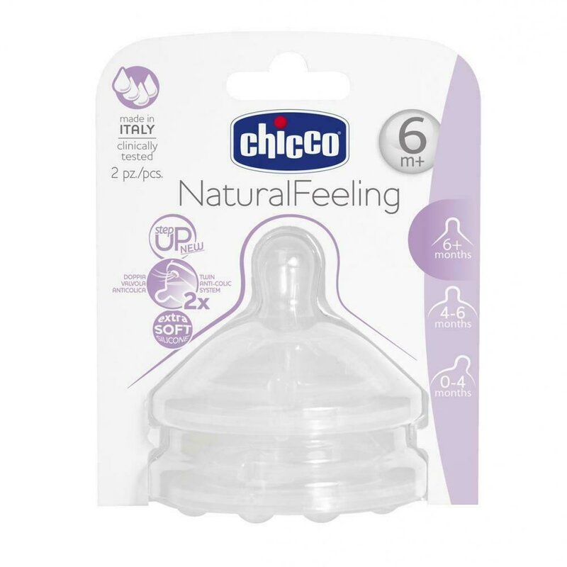 Chicco - tetina silicon step up, 6luni, hrana groasa, 2buc.