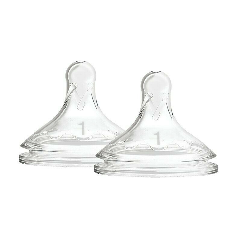 Dr. brown's - tetine gat larg options plus, silicon, de nivelul 1 (2 pack)