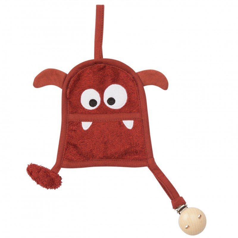 Timboo - textil din bambus pentru dentitie cu agatatoare suzeta din lemn monstru, rosewood