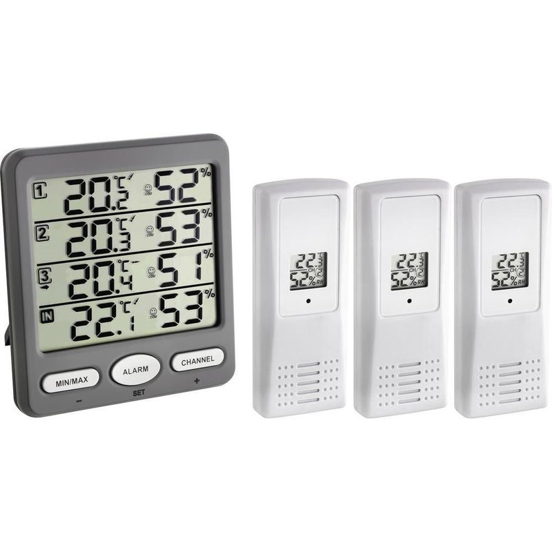 Tfa - termo-higrometru cu 3 senzori wireless