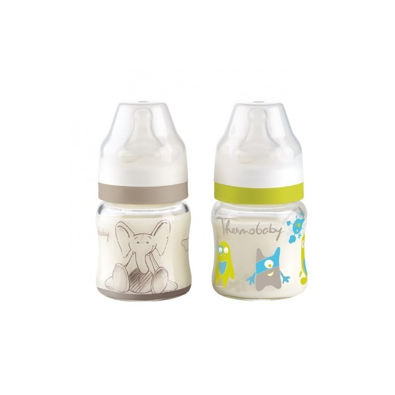 Thermobaby - set 2 biberoane sticla gat larg 120ml