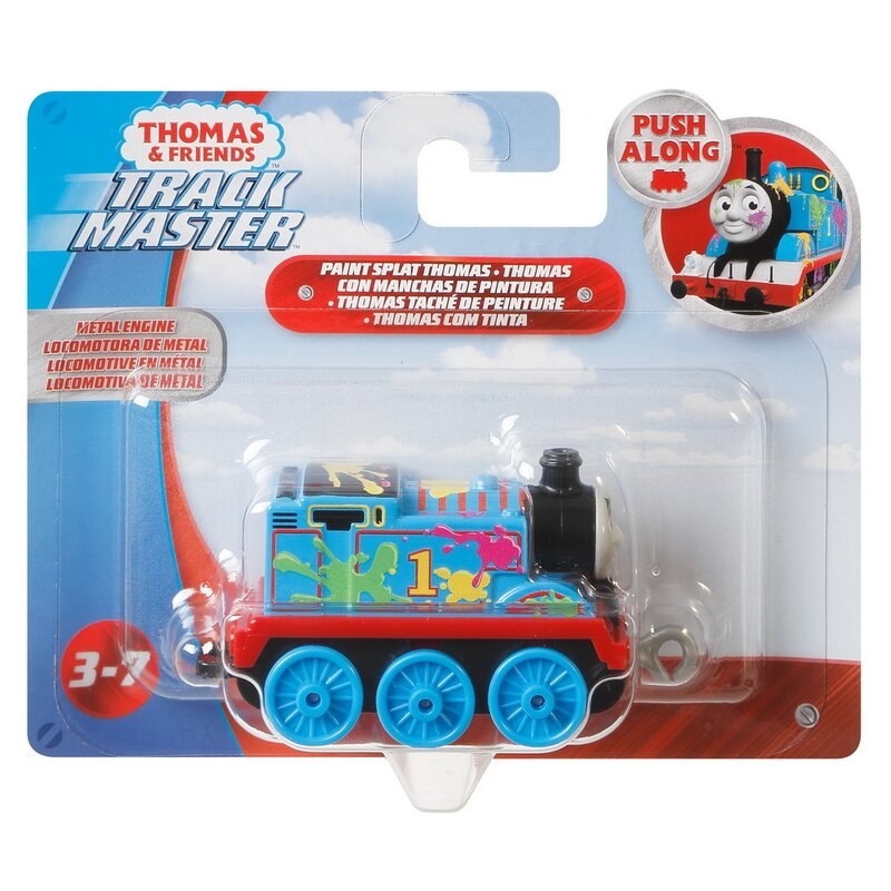 Mattel - Locomotiva , Thomas and Friends, Push along, Cu pete colorate