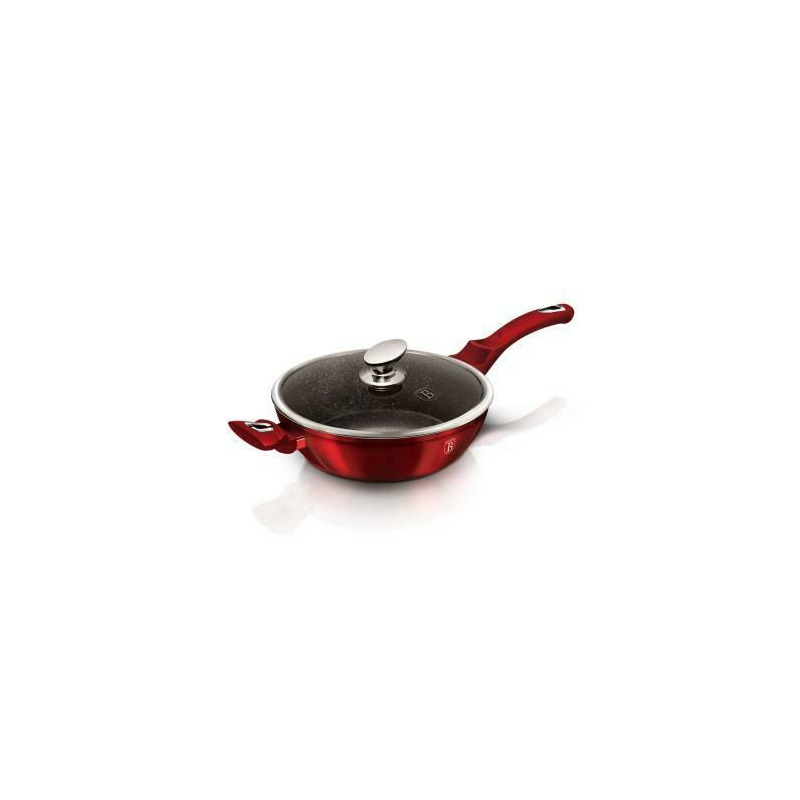 Tigaie adanca cu capac, 28 cm, metallic line, burgundy edition, berlingerhaus, bh 1260