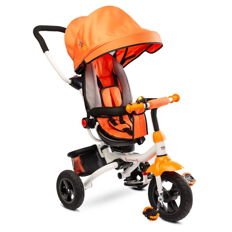 Toyz - tricicleta mecanism de pedalare libera, suport picioare, control al directiei, pliabila wroom, portocaliu